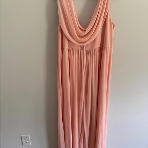 David’s Bridal Size 22 Bellini Peach Pleated Maxi Dress - Picture 6 of 7